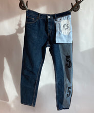 Load image into Gallery viewer, Two tone jeans inside out