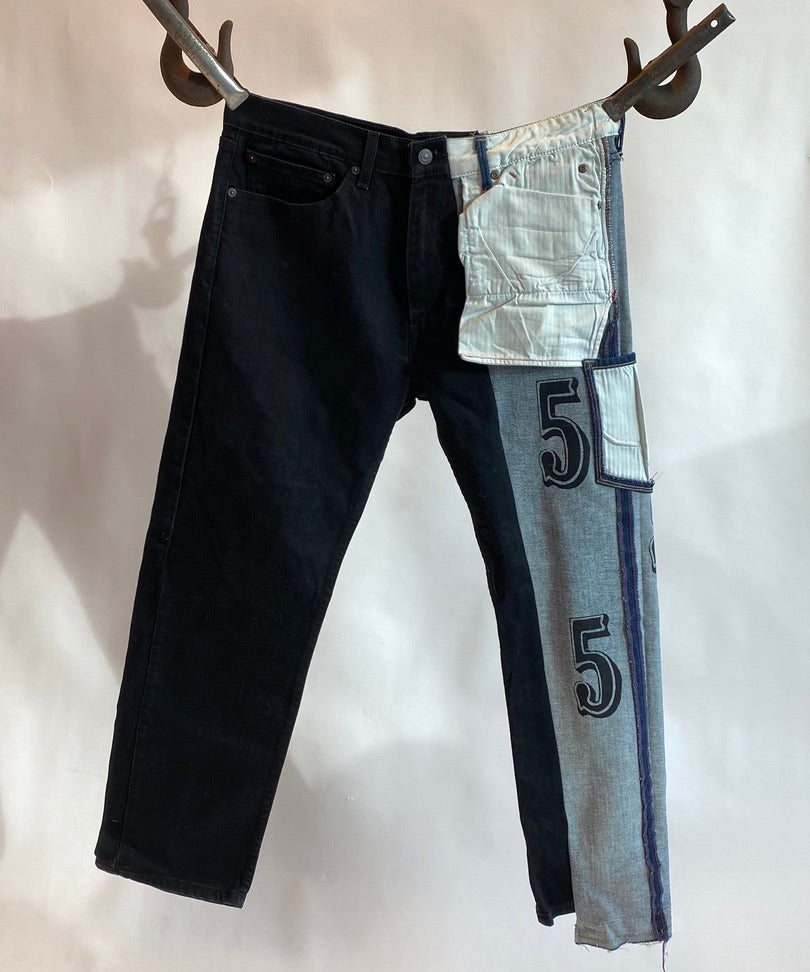 Two tone jeans inside out