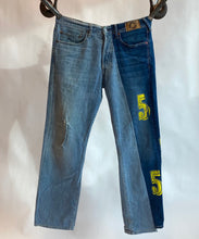 Load image into Gallery viewer, Two tone jeans blue yellow
