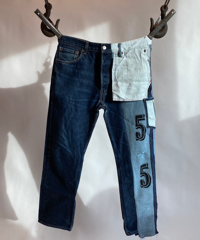 Two tone jeans inside out