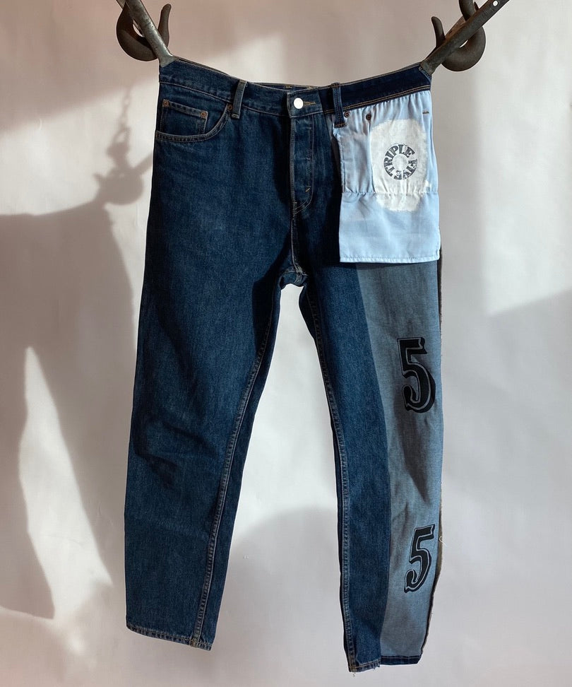 Two tone jeans inside out